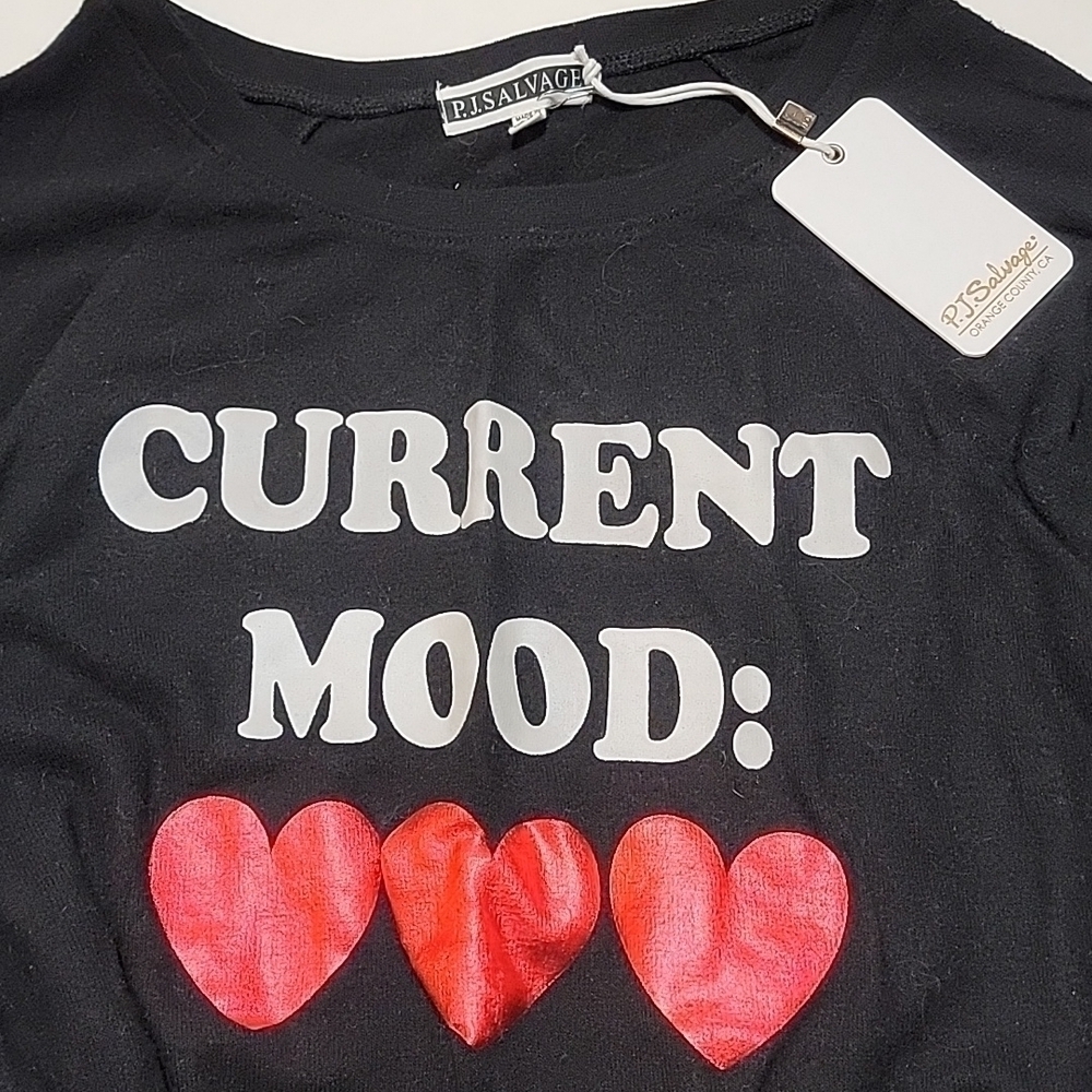 PJ Salvage Current Mood shirt love ❤️ emoji Sweatshirt cozy - Picture 2 of 6